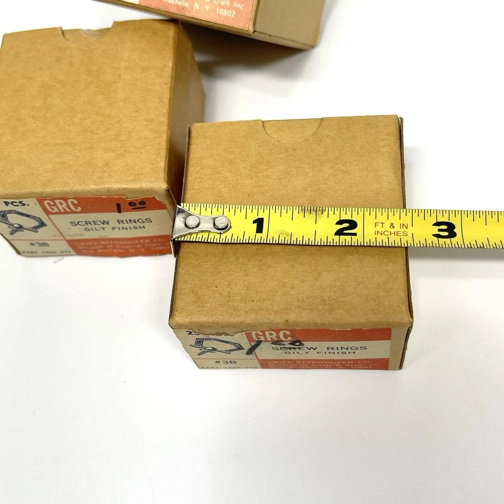 Vintage Screw Rings 3B Gilt Finish By Gries Reproducer‎ Co Hardware Crafts Lot 3
